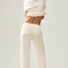 Pantaloni Northstar in cashmere High-Waist e gamba dritta - Avorio