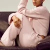 Pantaloni Northstar in cashmere High-Waist e gamba dritta - Rosa ghiaccio