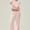 Pantaloni Northstar in cashmere High-Waist e gamba dritta - Rosa ghiaccio