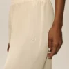 Pantaloni Radiance High-Waist in misto seta - Beige sabbia