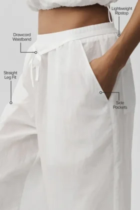 Pantaloni Ripstop Electric a gamba dritta – Bianco
