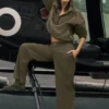 Pantaloni Suit Up (Regular) - Olive Tree