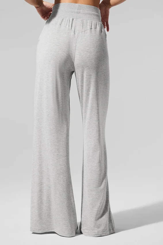 Pantaloni svasati da casa delicati e semitrasparenti - Grigio melange sportivo