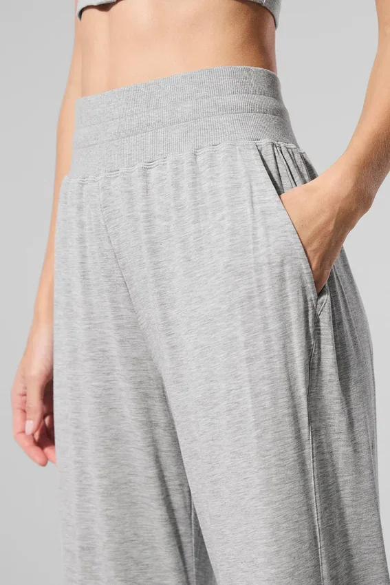 Pantaloni svasati da casa delicati e semitrasparenti - Grigio melange sportivo