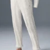 Pantaloni Winter Bliss a maglia intrecciata - Avorio