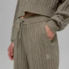 Pantaloni Winter Bliss a maglia intrecciata - Cacao chiaro