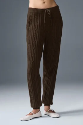 Pantaloni Winter Bliss a maglia intrecciata - Espresso