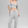 Pantaloni Winter Bliss a maglia intrecciata - Grigio melange sportivo