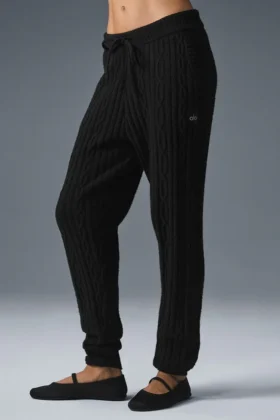 Pantaloni Winter Bliss a maglia intrecciata - Nero