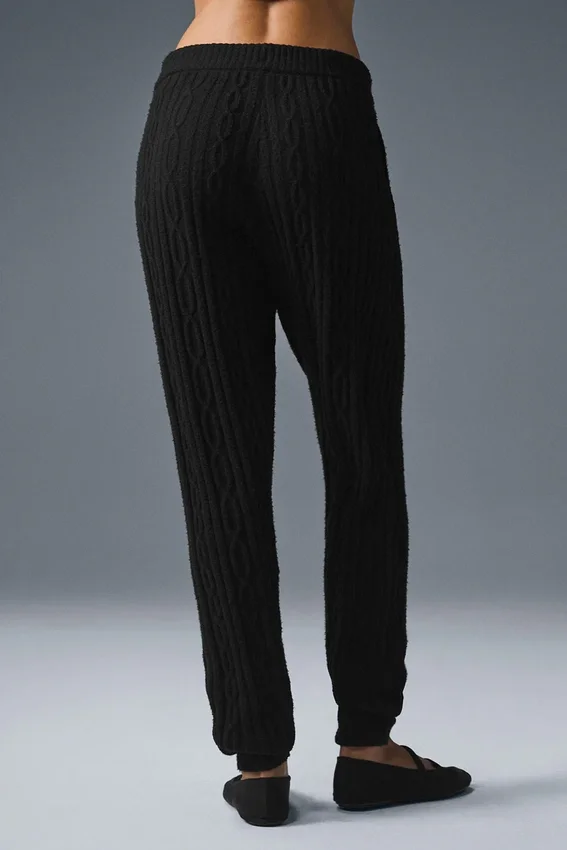Pantaloni Winter Bliss a maglia intrecciata - Nero