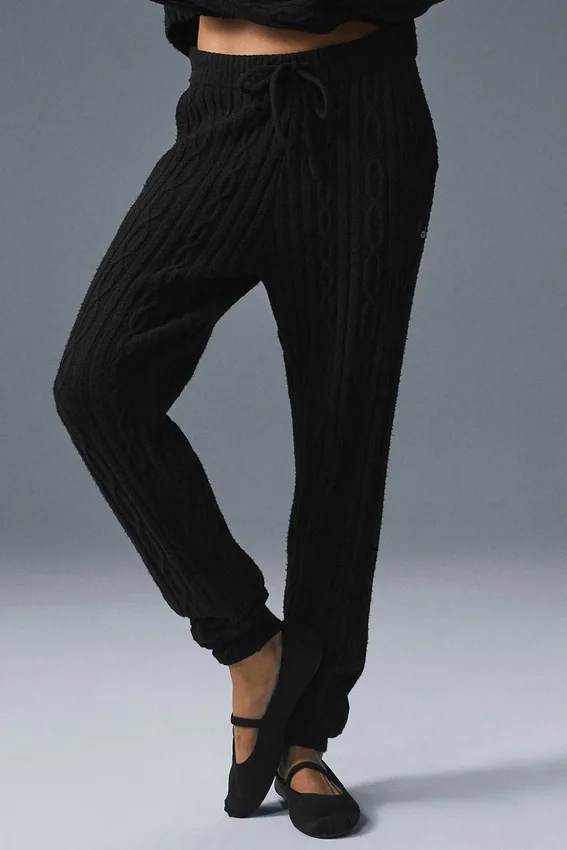 Pantaloni Winter Bliss a maglia intrecciata - Nero