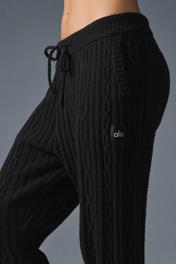 Pantaloni Winter Bliss a maglia intrecciata - Nero