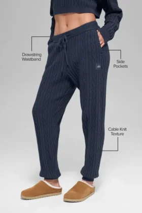 Pantaloni Winter Bliss a trecce – Blu navy