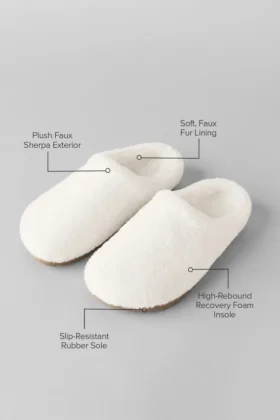 Pantofola Sherpa Recovery – Avorio