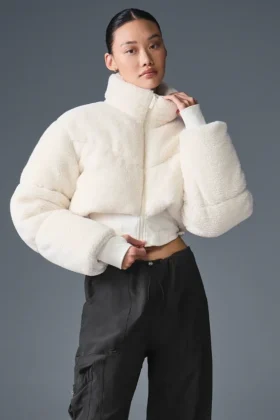 Piumino a corsetto Sherpa Main Act - Avorio