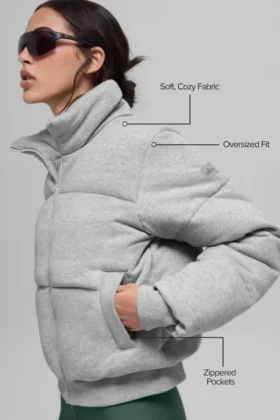 Piumino stile felpa – Grigio melange atletico