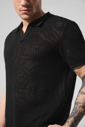 Polo a maglia larga – Nero