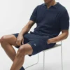 Polo a maniche corte in maglia Coastline - Blu navy