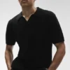 Polo a maniche corte in maglia Coastline - Nero