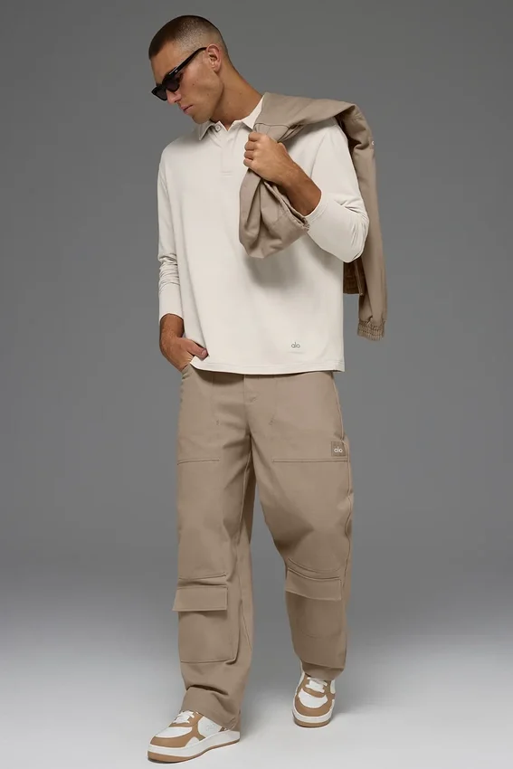 Polo a maniche lunghe Double Take - Beige