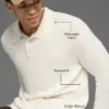 Polo a maniche lunghe in maglia testurizzata - Avorio