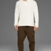 Polo a maniche lunghe in maglia testurizzata - Avorio