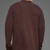 Polo a maniche lunghe in maglia testurizzata - Brownstone