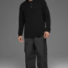 Polo a maniche lunghe in maglia testurizzata - Nero