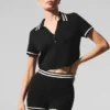 Polo corta in maglia Tennis Club Maglione - Nero/Avorio