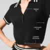 Polo corta in maglia Tennis Club Maglione - Nero/Avorio