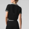 Polo corta in maglia Tennis Club Maglione - Nero/Avorio