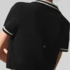 Polo corta in maglia Tennis Club Maglione - Nero/Avorio