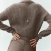 Polo in cashmere Northstar - Cacao alpino melange