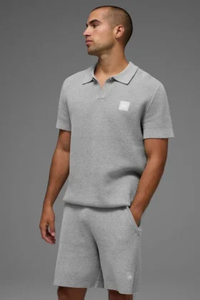 Polo in maglia Sports Club Maglione - Grigio melange atletico