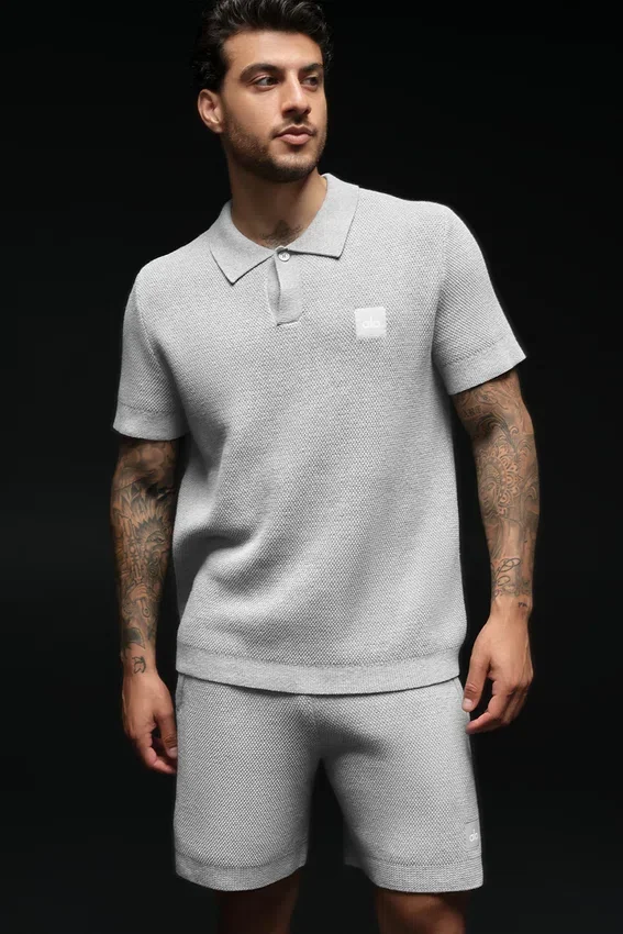Polo in maglia Sports Club Maglione - Grigio melange atletico