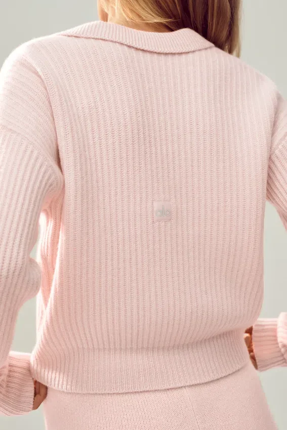 Polo Northstar in cashmere - Rosa ghiaccio