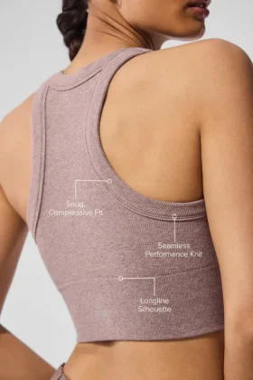 Reggiseno a collo alto Seamless Delight – Grigio fungo
