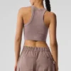 Reggiseno a collo alto Seamless Delight - Grigio fungo