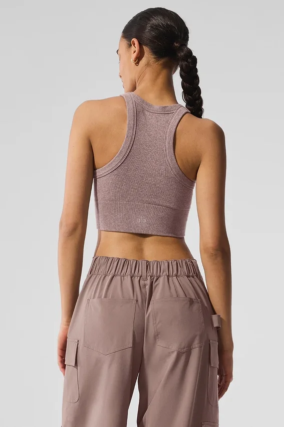 Reggiseno a collo alto Seamless Delight - Grigio fungo