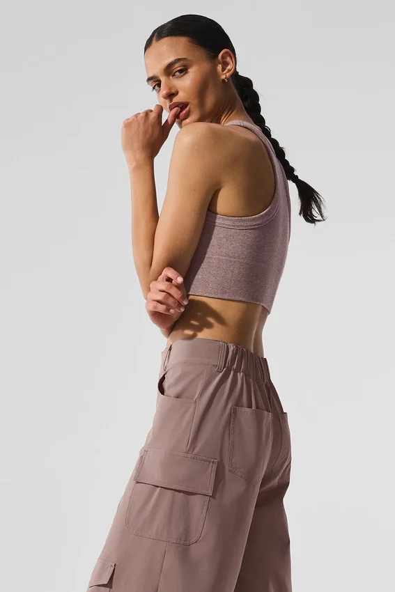 Reggiseno a collo alto Seamless Delight - Grigio fungo