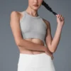 Reggiseno a collo alto Seamless Delight - Grigio melange sportivo