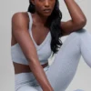 Reggiseno a costine bicolore senza cuciture - Grigio brina invernale melange