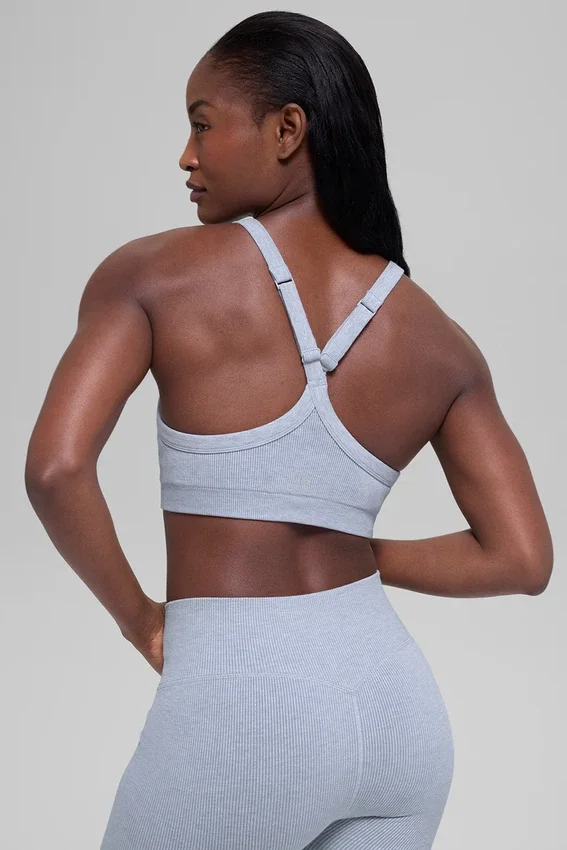 Reggiseno a costine bicolore senza cuciture - Grigio brina invernale melange