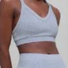 Reggiseno a costine bicolore senza cuciture - Grigio brina invernale melange