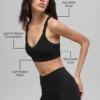 Reggiseno a costine bicolore senza cuciture - Nero