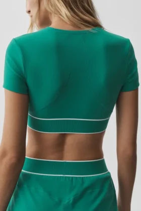 Reggiseno a maniche corte Alo Softsculpt Amp It up – Emerald Isle