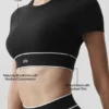Reggiseno a maniche corte Alo Softsculpt Amp It up - Nero