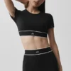 Reggiseno a maniche corte Alo Softsculpt Amp It up - Nero