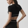 Reggiseno a maniche corte Alo Softsculpt Amp It up - Nero