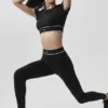 Reggiseno a maniche corte Alo Softsculpt Amp It up - Nero